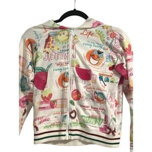 EUC- Oilily fruit design cotton hooded sweatshirt- European Size 152- XL